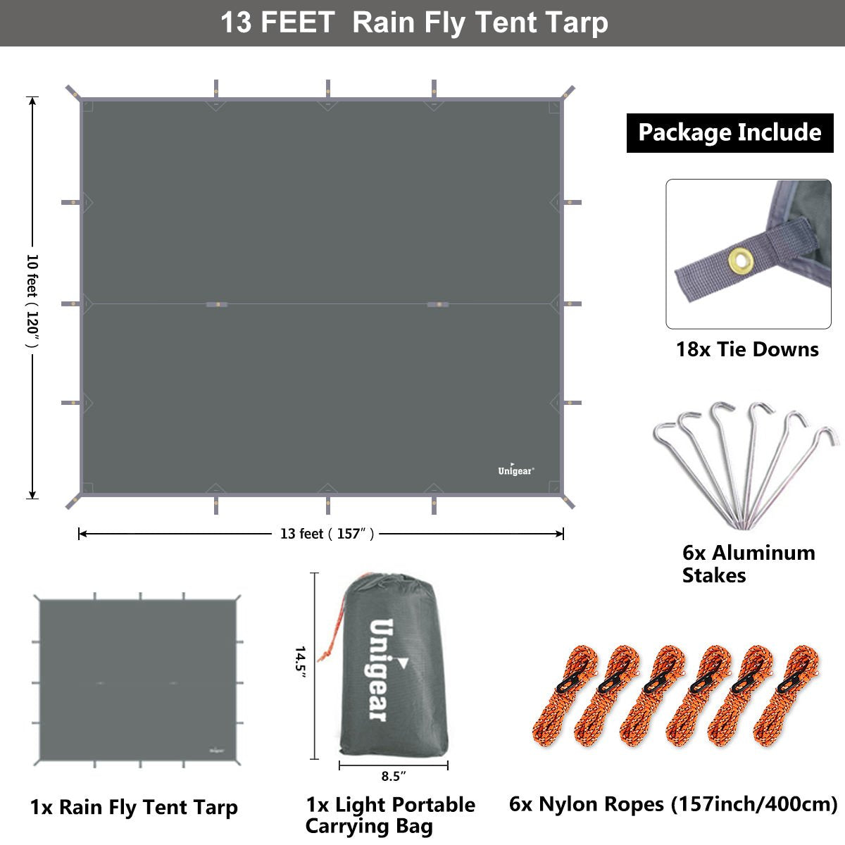 Waterproof Camping Tarp & Overhead Shelter